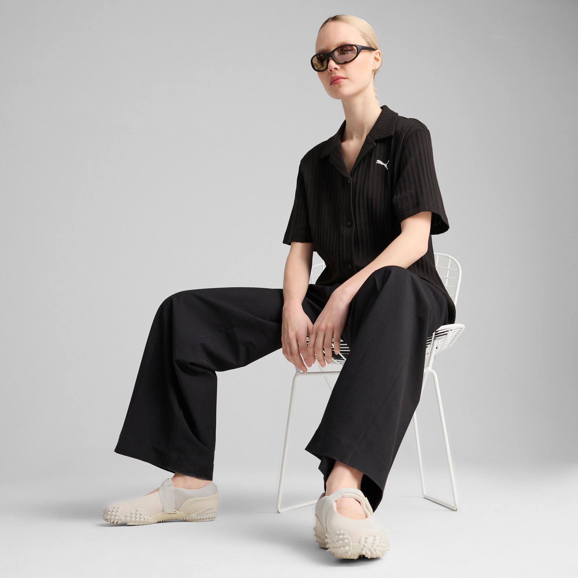 PUMA WARDROBE ESSENTIALS Women's Pointelle Shirt Product Image