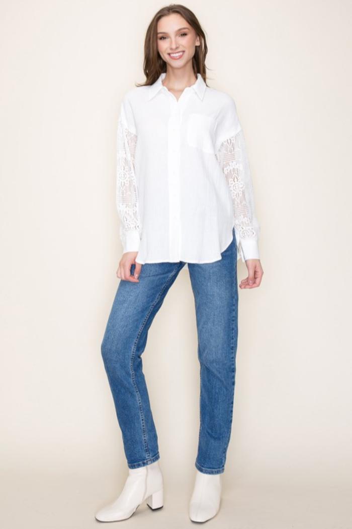 Crochet & Gauze Jacket Product Image