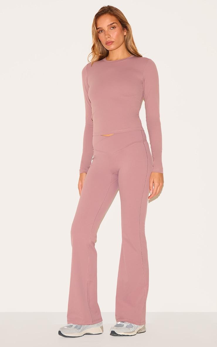 Mauve Ultimate Sculpt Long Sleeve Crop Gym Top Product Image