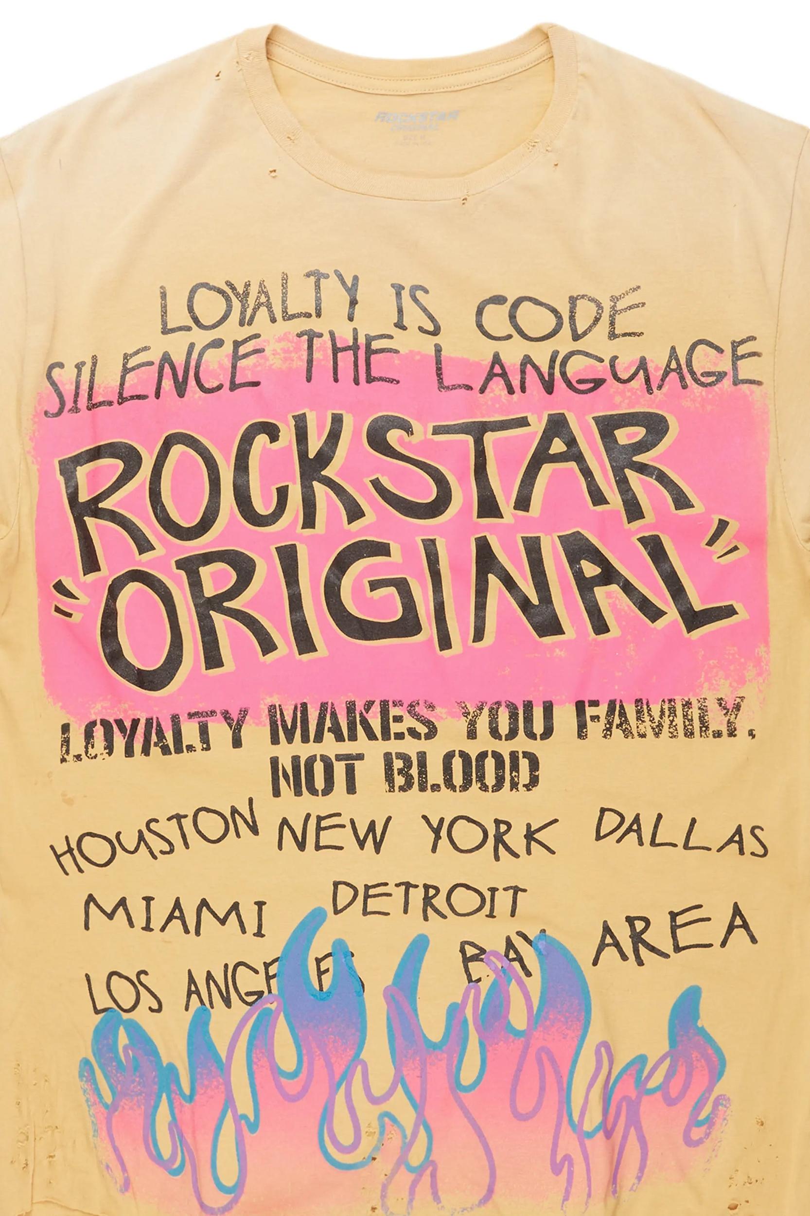 Beno Beige Oversized Graphic T-Shirt Male Product Image