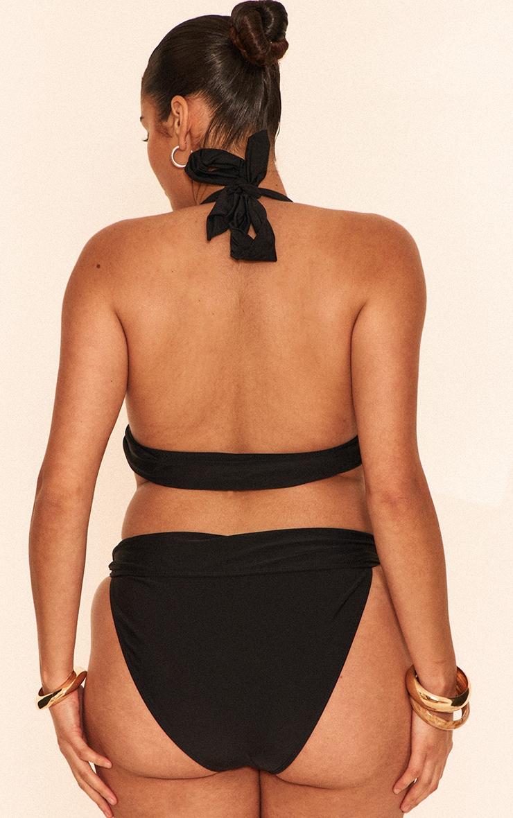 Plus Black O Ring Detail Tanga Bikini Bottoms Product Image
