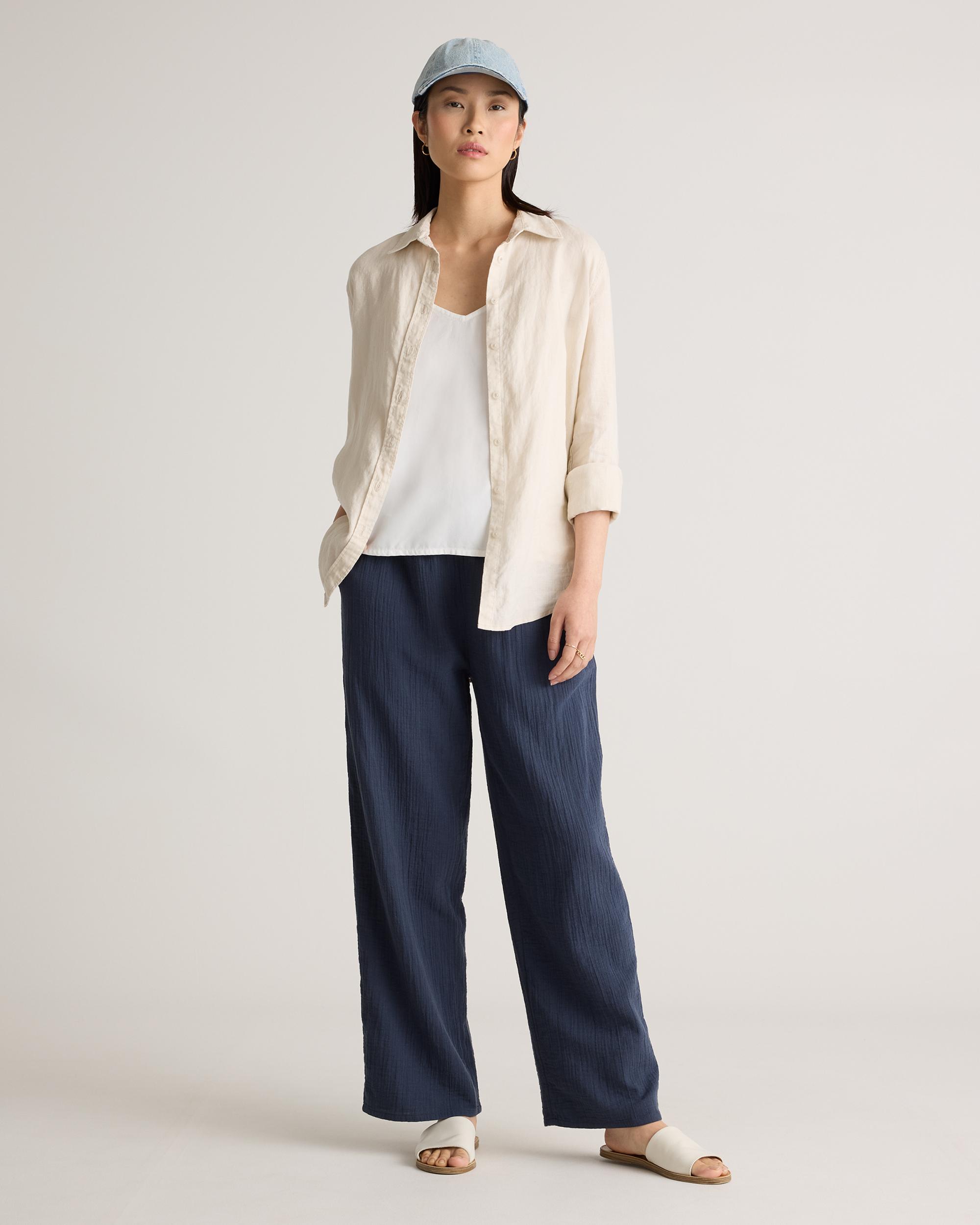 Quince | Women's Gauze Straight Leg Pants Organic Cotton Product Image