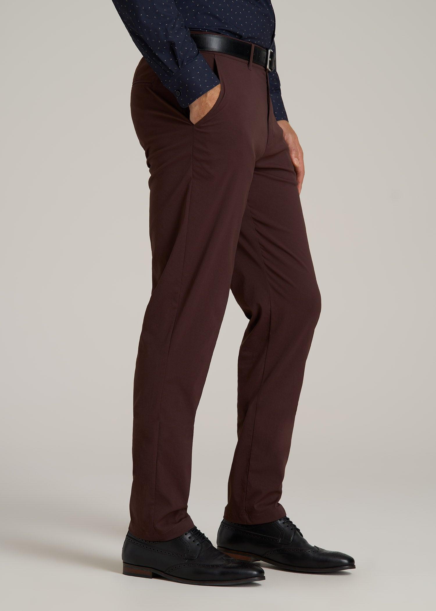 TAPERED FIT Traveler Chino Pants for Tall Men in Oxblood Male Product Image