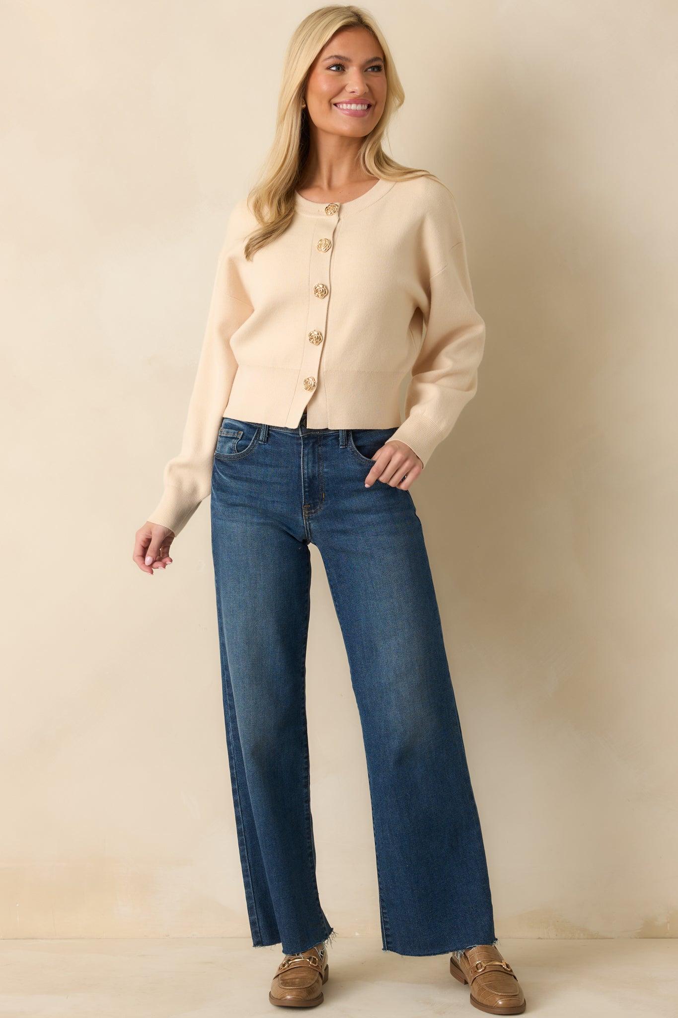 Always On Time Dark Wash Straight Leg Jeans Product Image