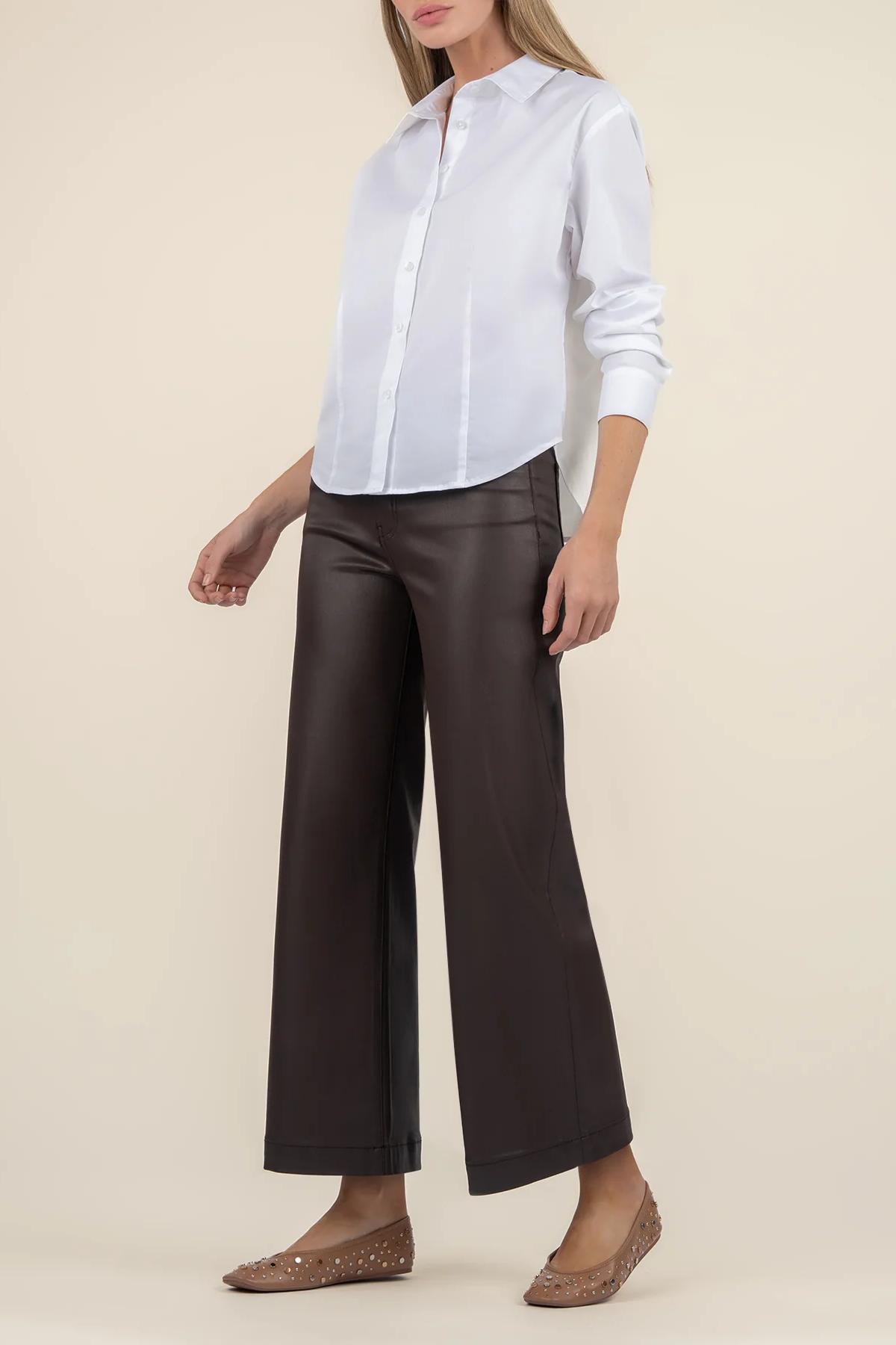 Millia Front Crop Shirt- Optic White Product Image