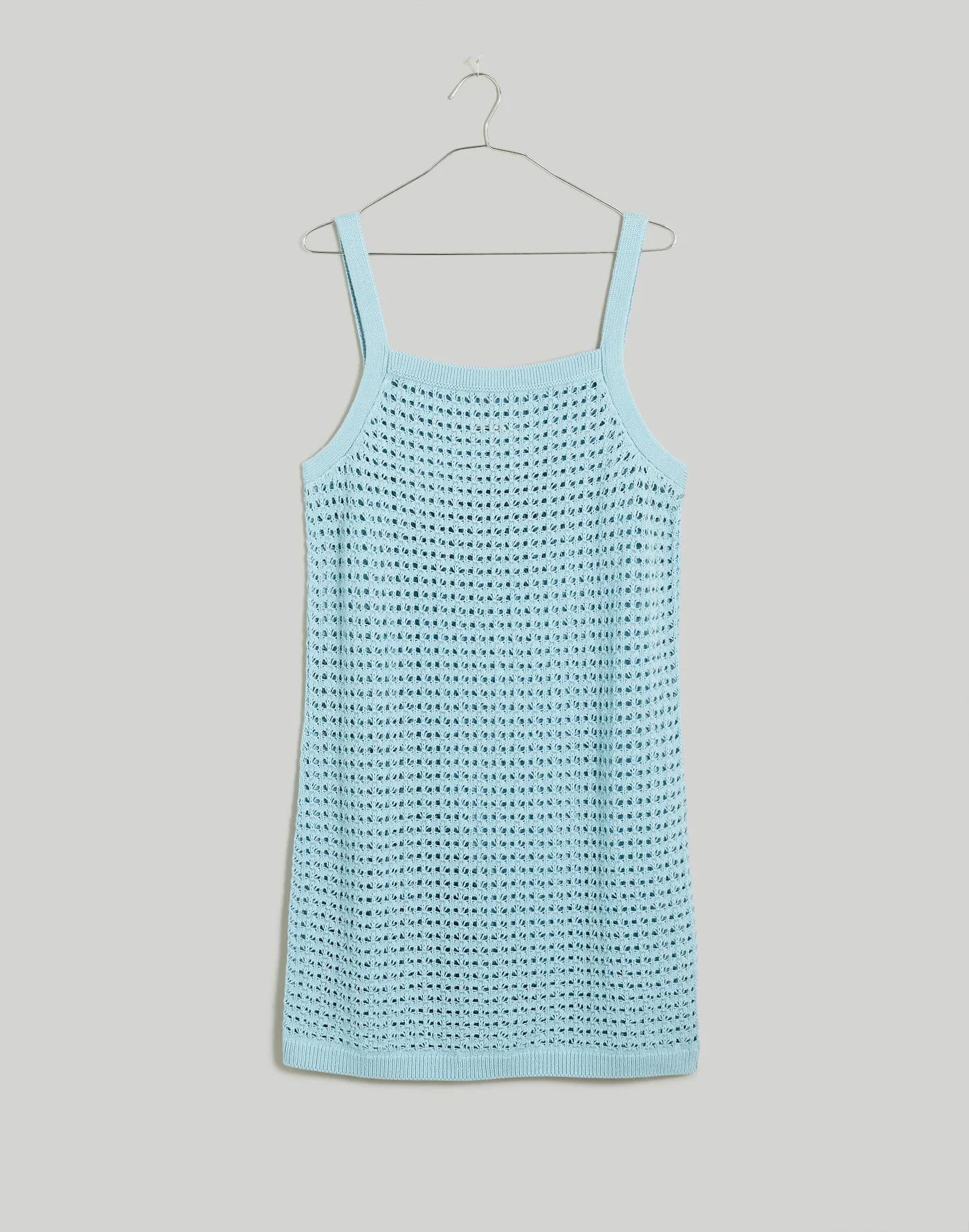 Crochet Cutaway Cover-Up Midi Dress Product Image