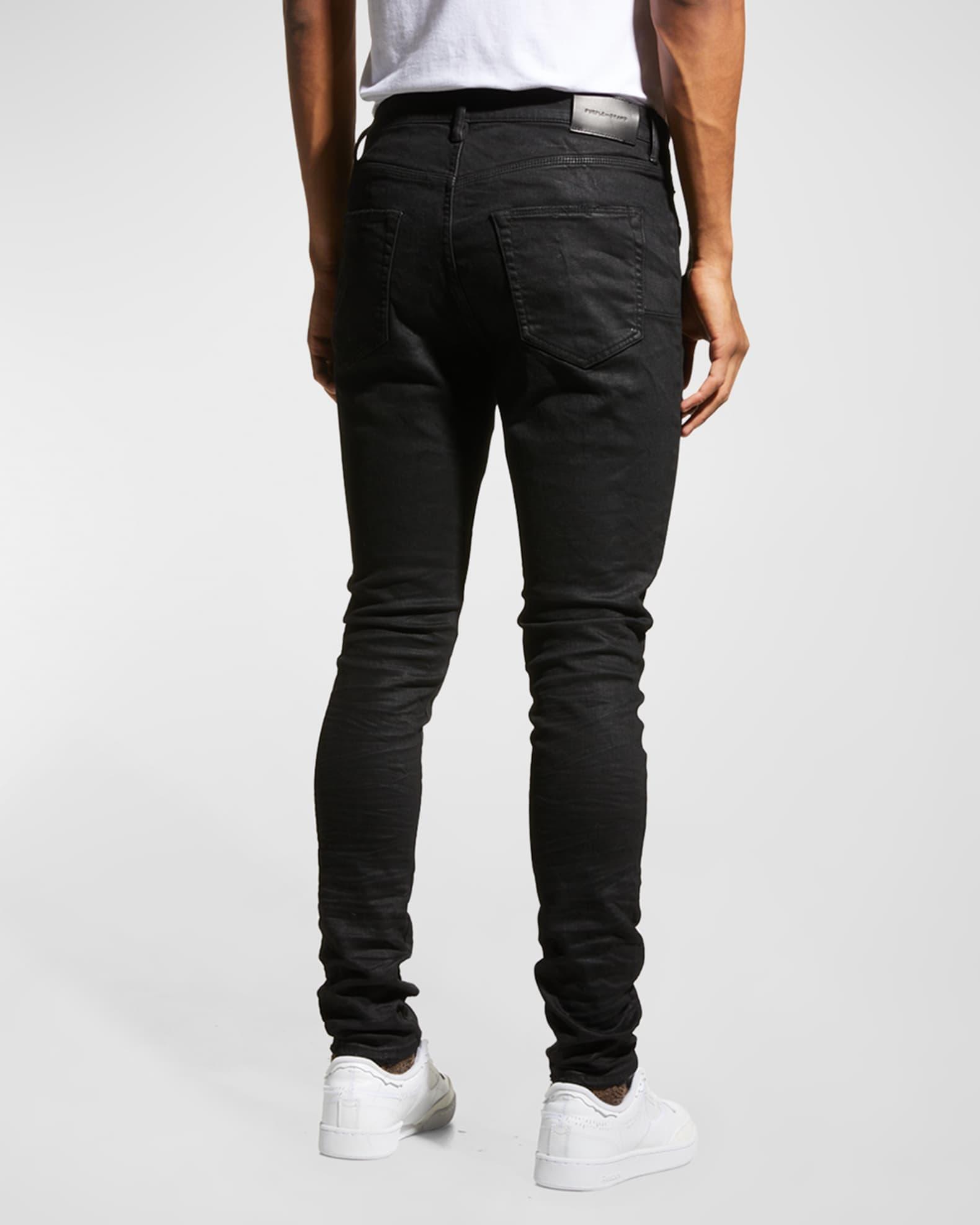 Men's P001 Black Resin Skinny Jeans Product Image