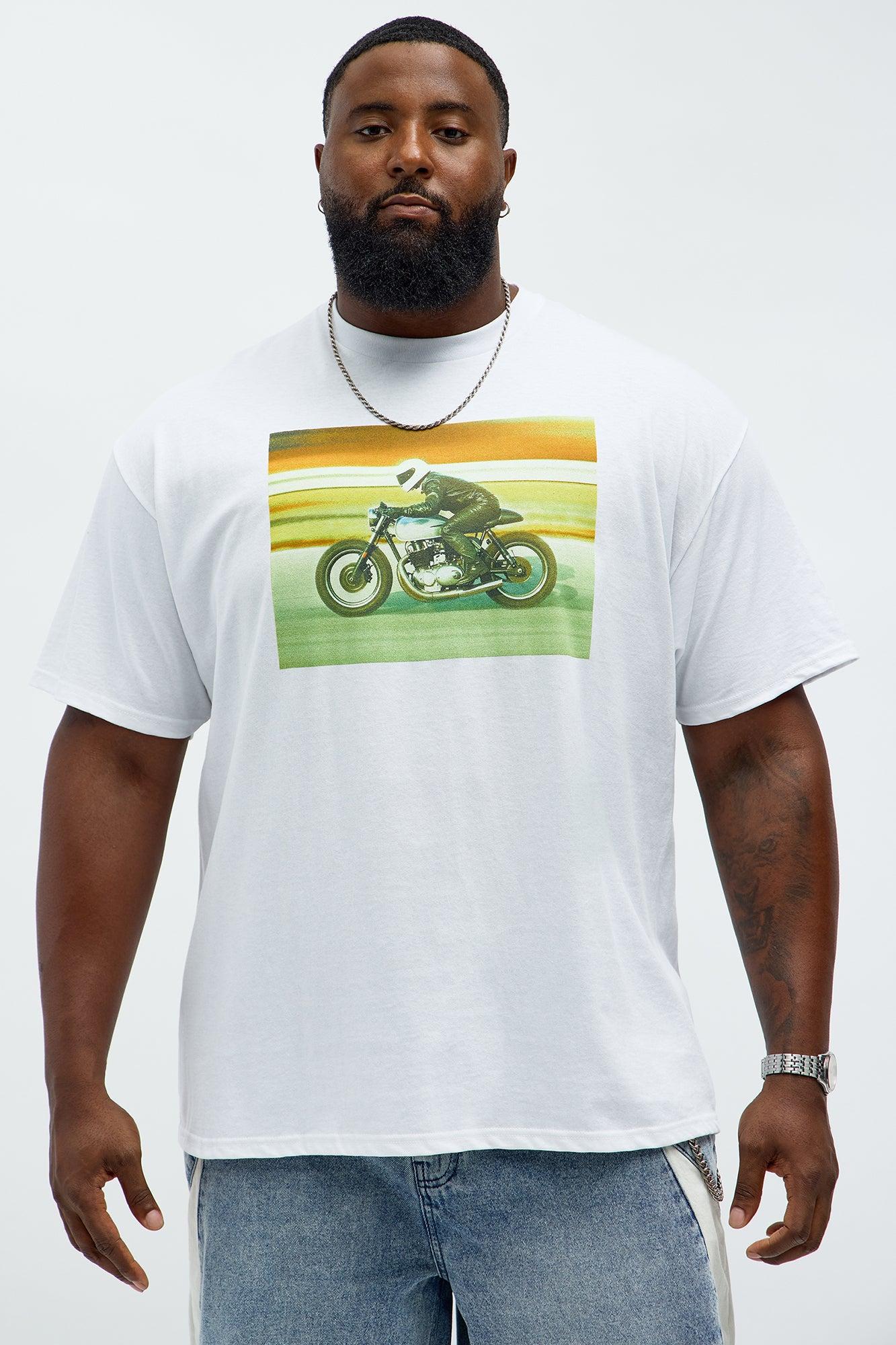 Cafe Racing Demon Short Sleeve Tee - White Male Product Image