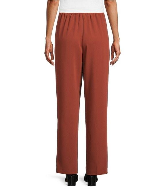 Caroline Rose Matte Crepe Pull-On Straight Leg Pants Product Image