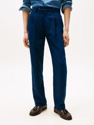 Cotton-Linen Blend Pleated Dress Pant Product Image