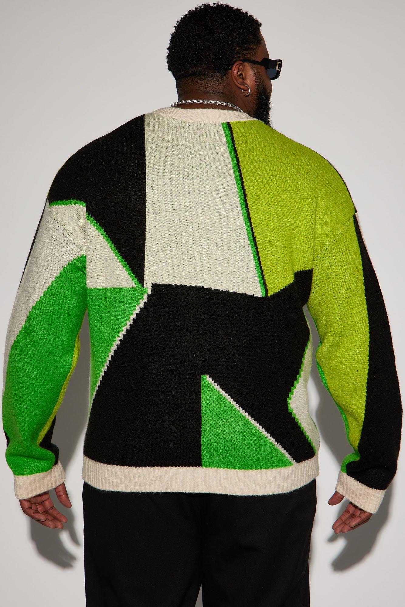 Worth It Crewneck Sweater - Green/combo Male Product Image