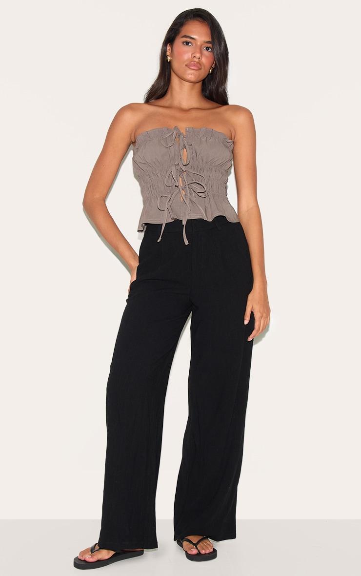  Taupe Bengaline Ruched Bandeau Product Image