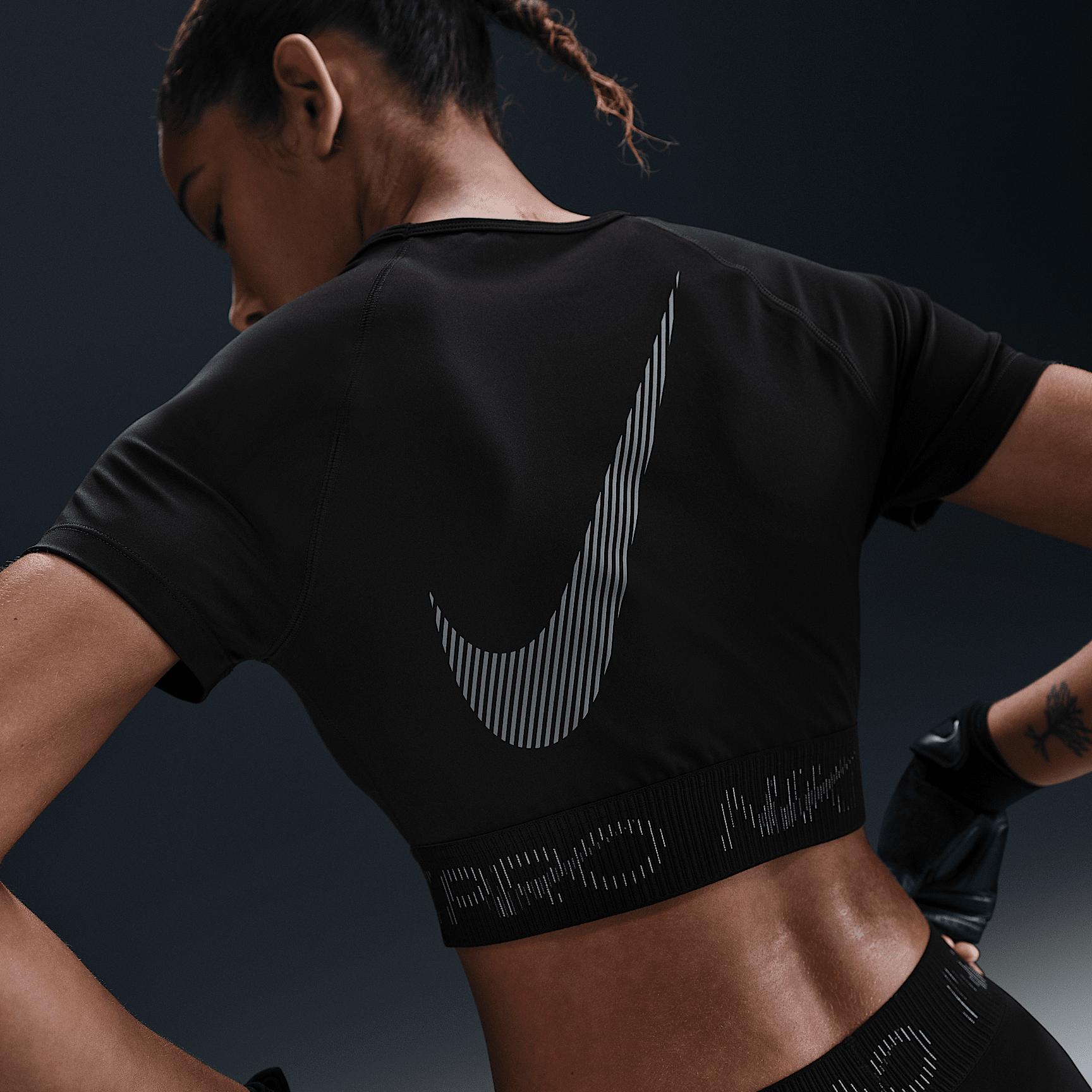Women's Nike Pro Dri-FIT Short-Sleeve Cropped Graphic Top Product Image