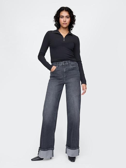 High Rise Stride Belted Wide-Leg Jeans Product Image