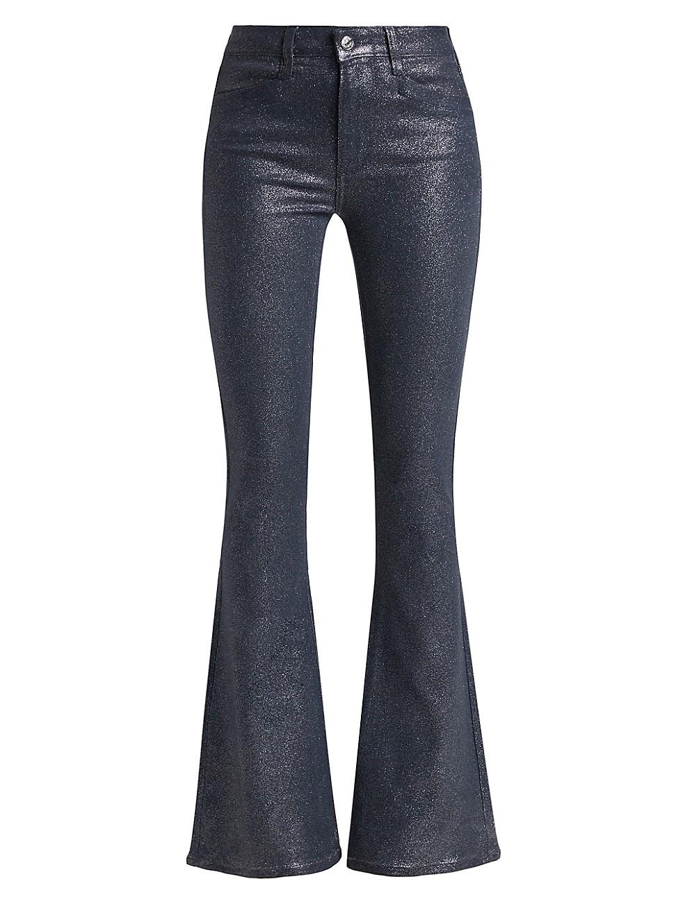 Womens Lou Lou Shimmer High-Rise Stretch Flare Pants Product Image