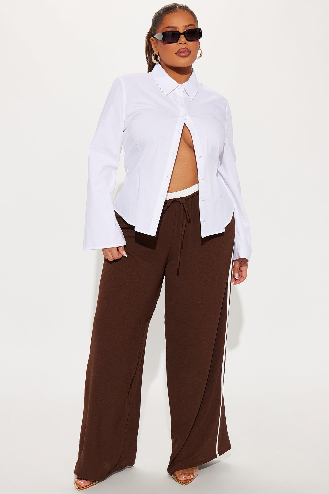 Dana Double Waistband Track Pant - Chocolate Product Image