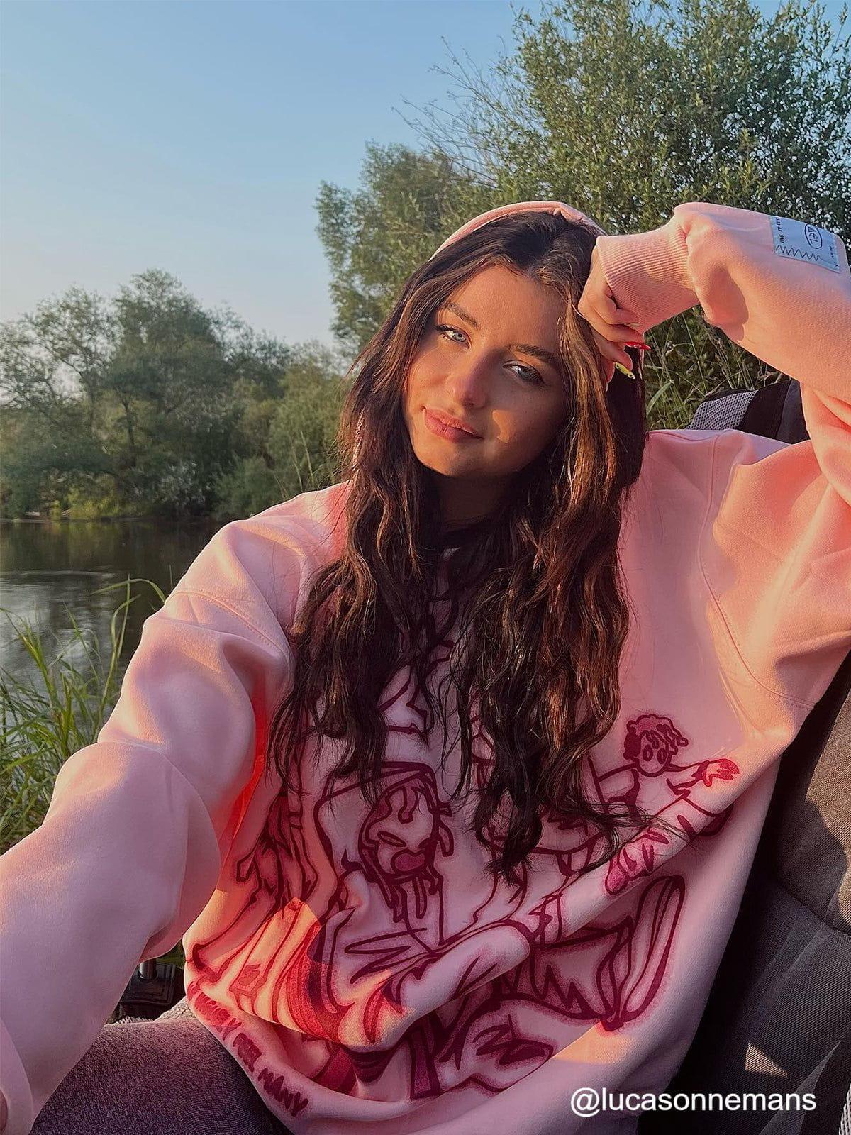 Aelfric Eden Cartoon Line Character Graphic Hoodie Product Image