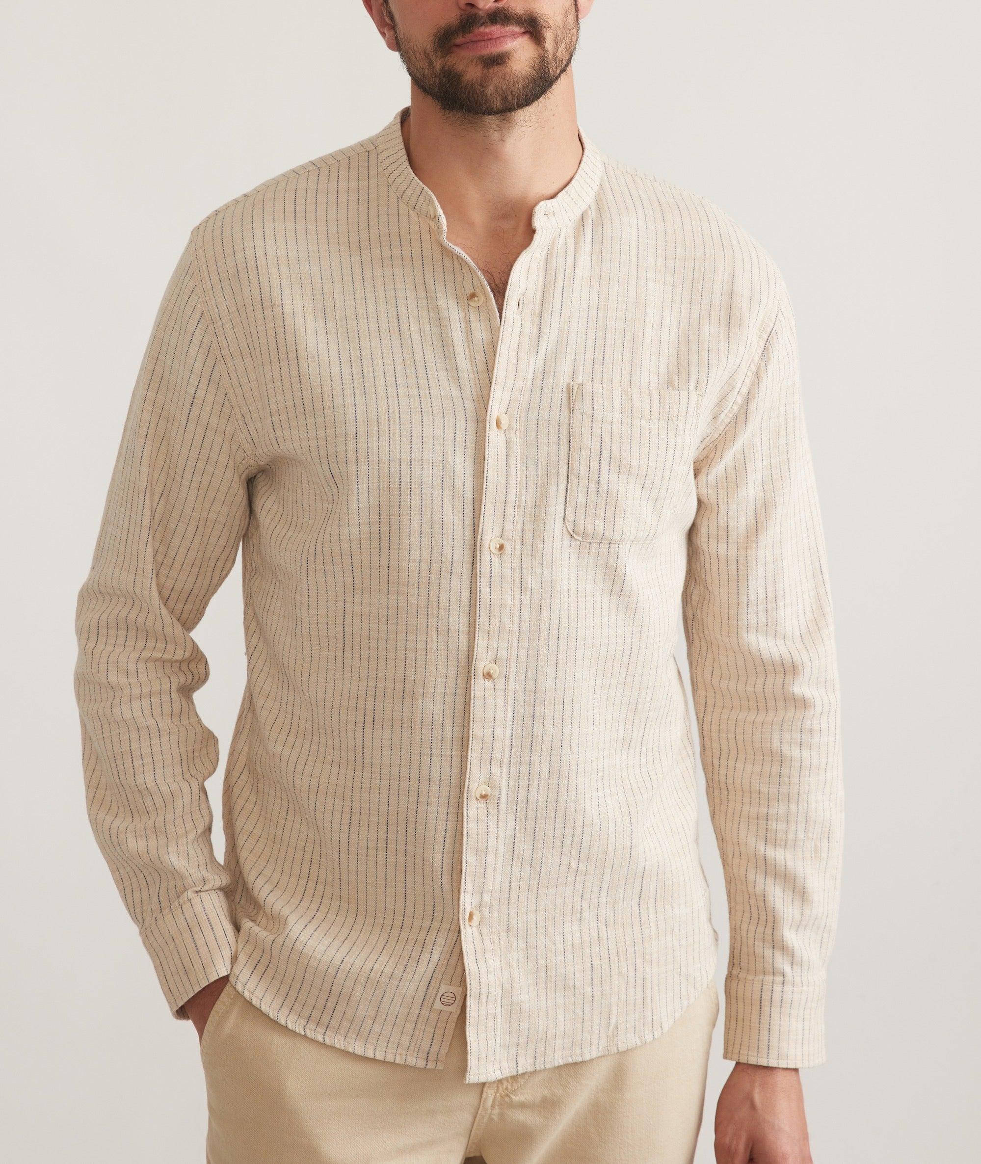 Banded Collar Stretch Selvage Shirt Product Image