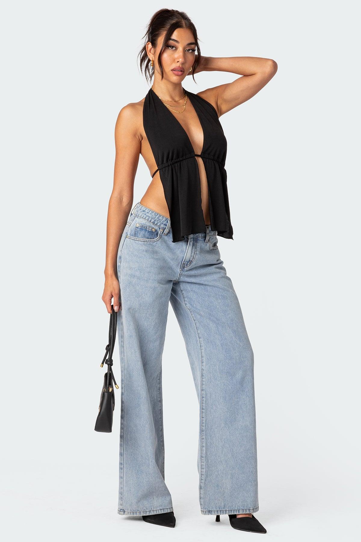 Split Front Halter Top Product Image