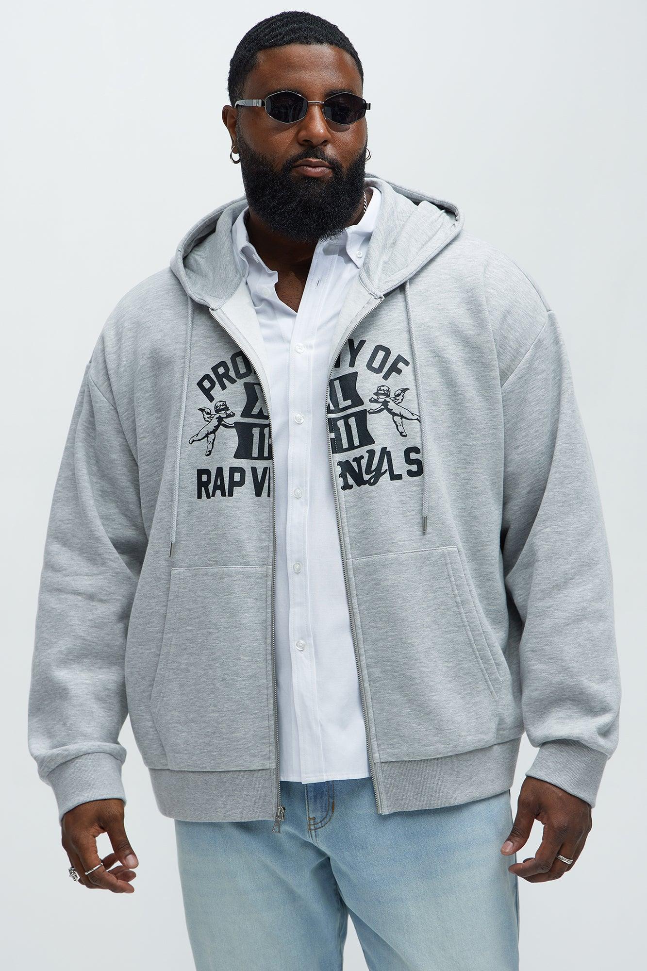Tyson Rap Vinyls Zip Up Hoodie - Heather Grey Product Image