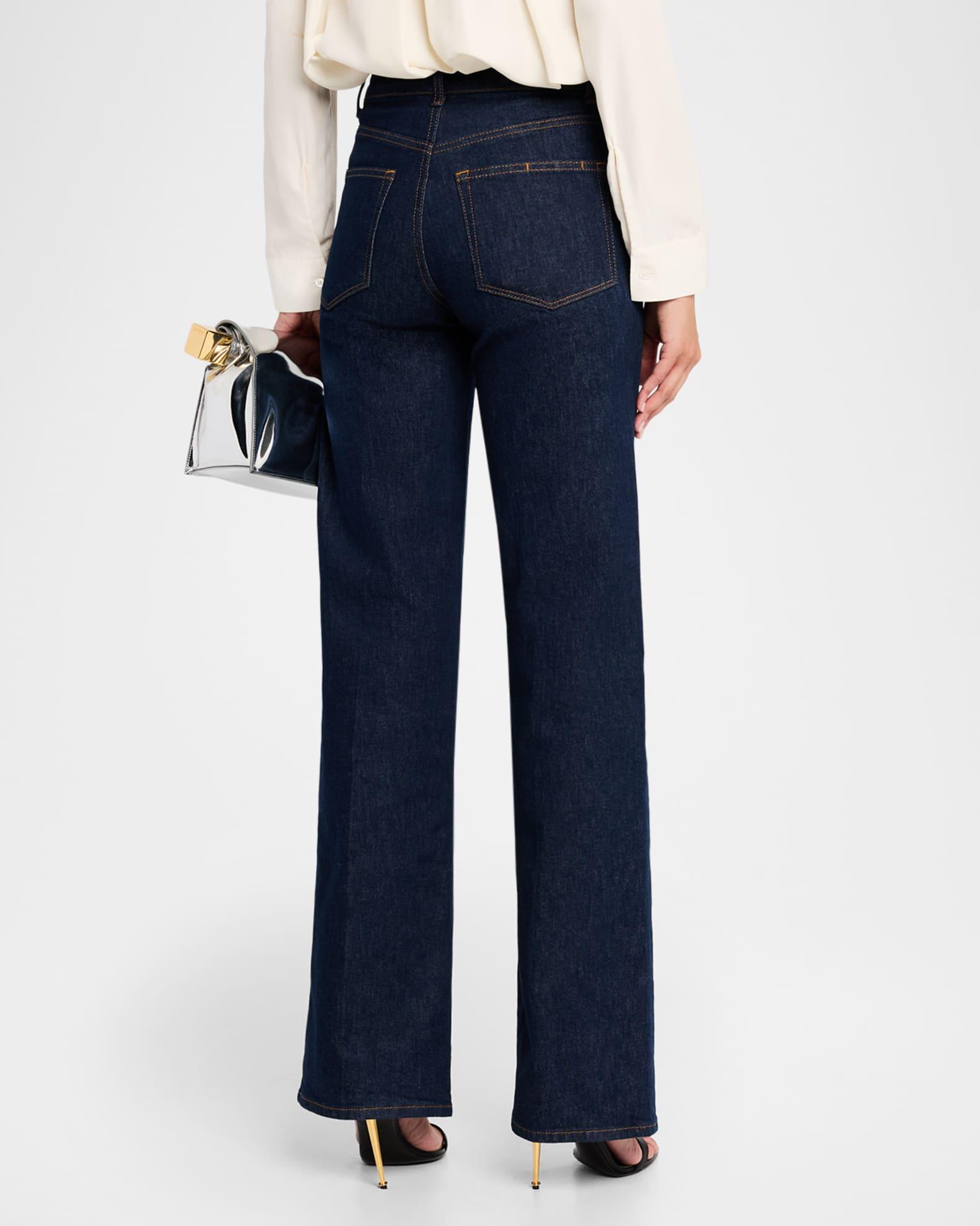 Sasha Wide-Leg Jeans with Embellished Waistband Product Image