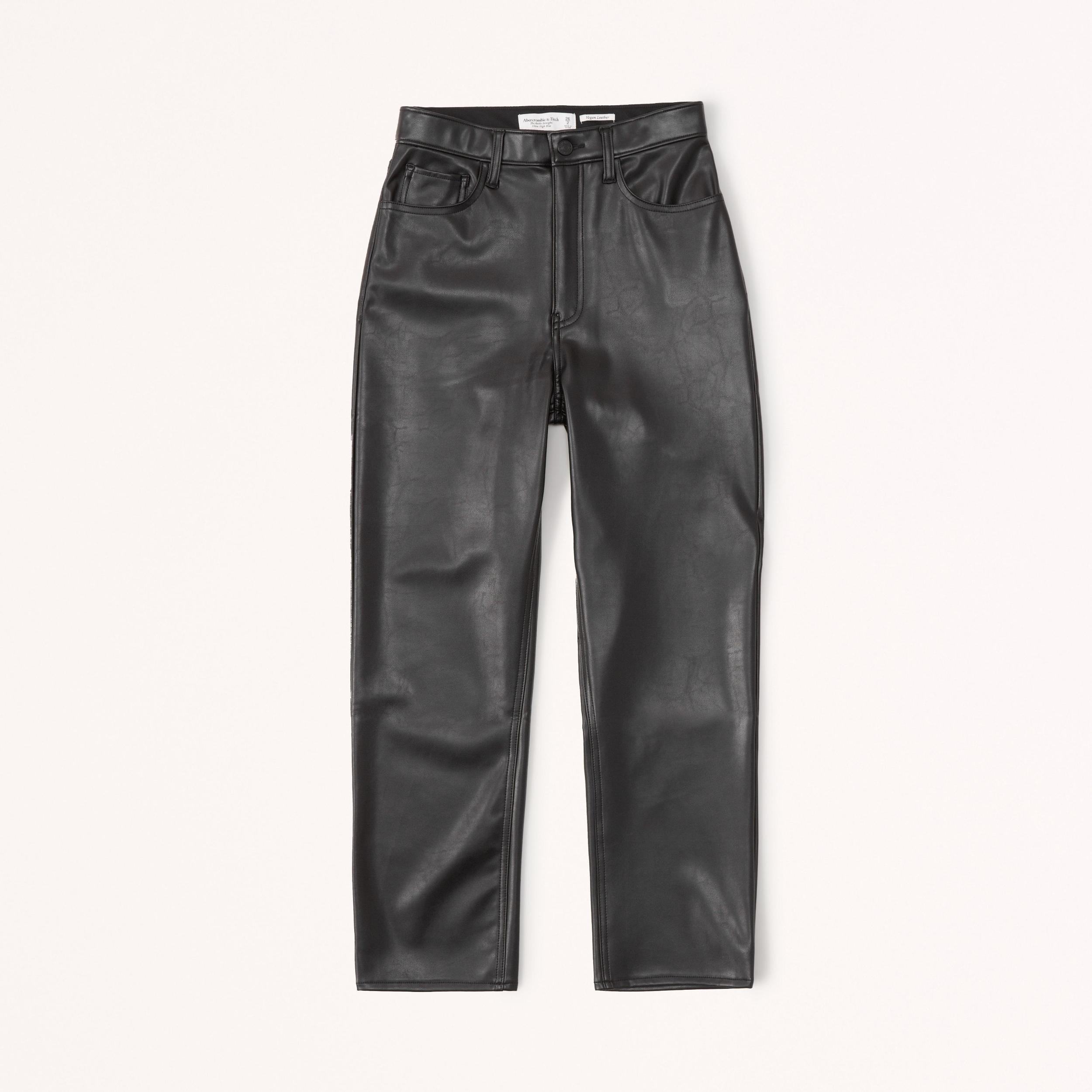 Vegan Leather Ankle Straight Pant Product Image