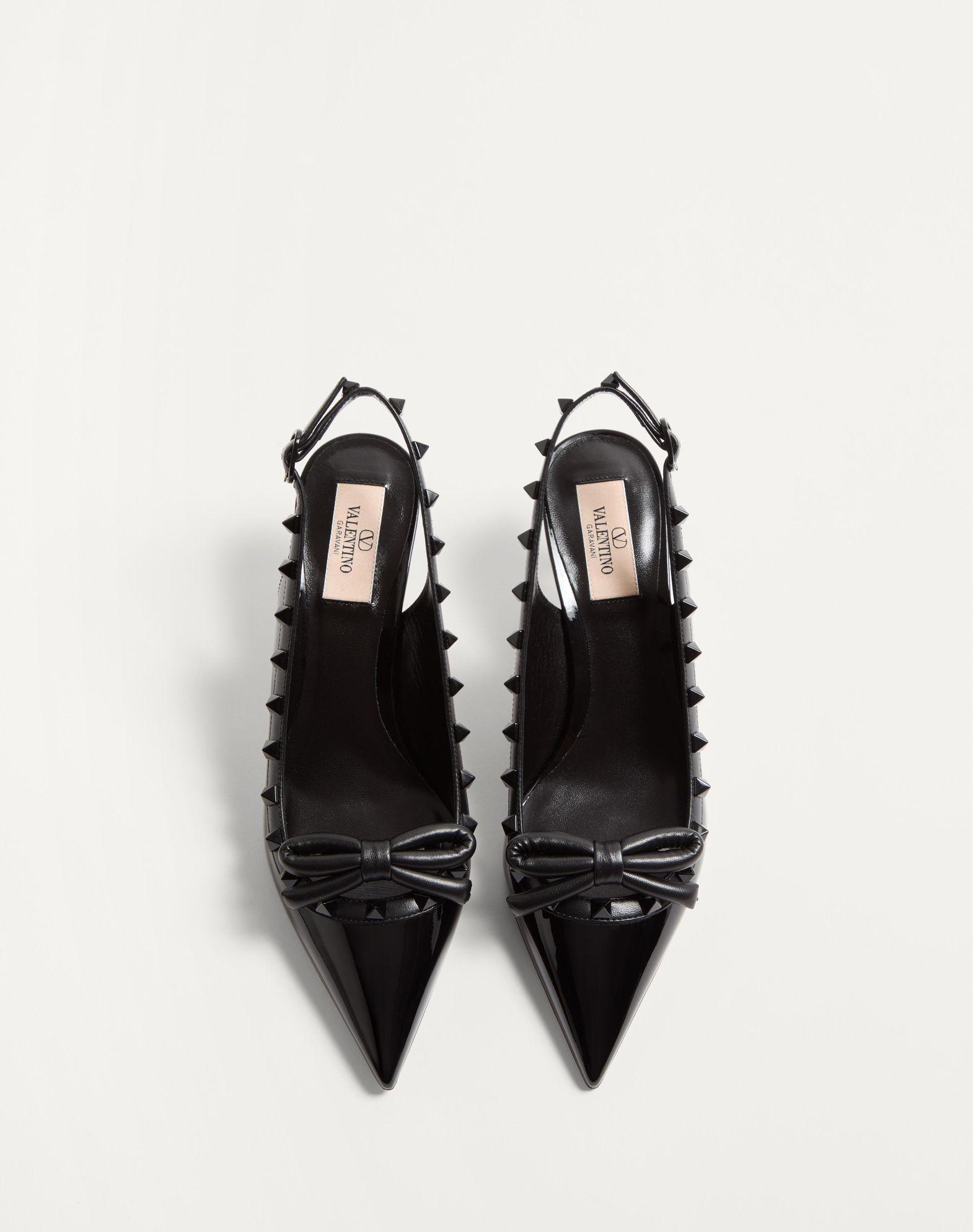 Rockstud Bow Slingback Pump In Patent Leather With Matching Studs 60Mm Product Image