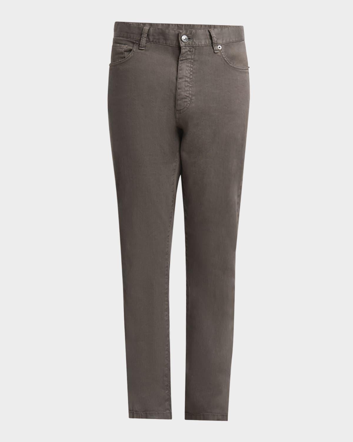 Men's Comfort Linen and Cotton Five-Pocket Pants Product Image