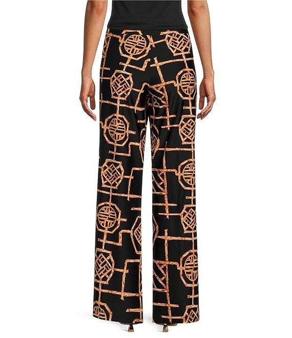 Jude Connally Trixie Jude Cloth Knit Bamboo Lattice Print Wide-Leg Pull-On Coordinating Pants Product Image
