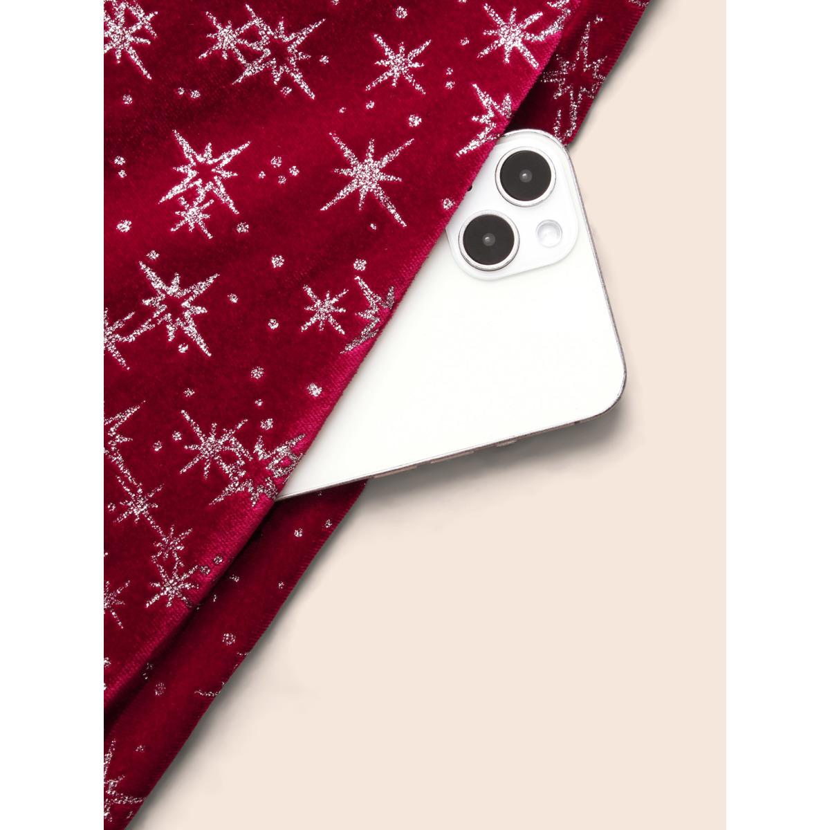 Plus Size Embossed Velvet Sweetheart Neckline Midi Dress Burgundy Women Cocktail Texture Heart neckline Elbow-length sleeve Curvy BloomChic 12/L Product Image