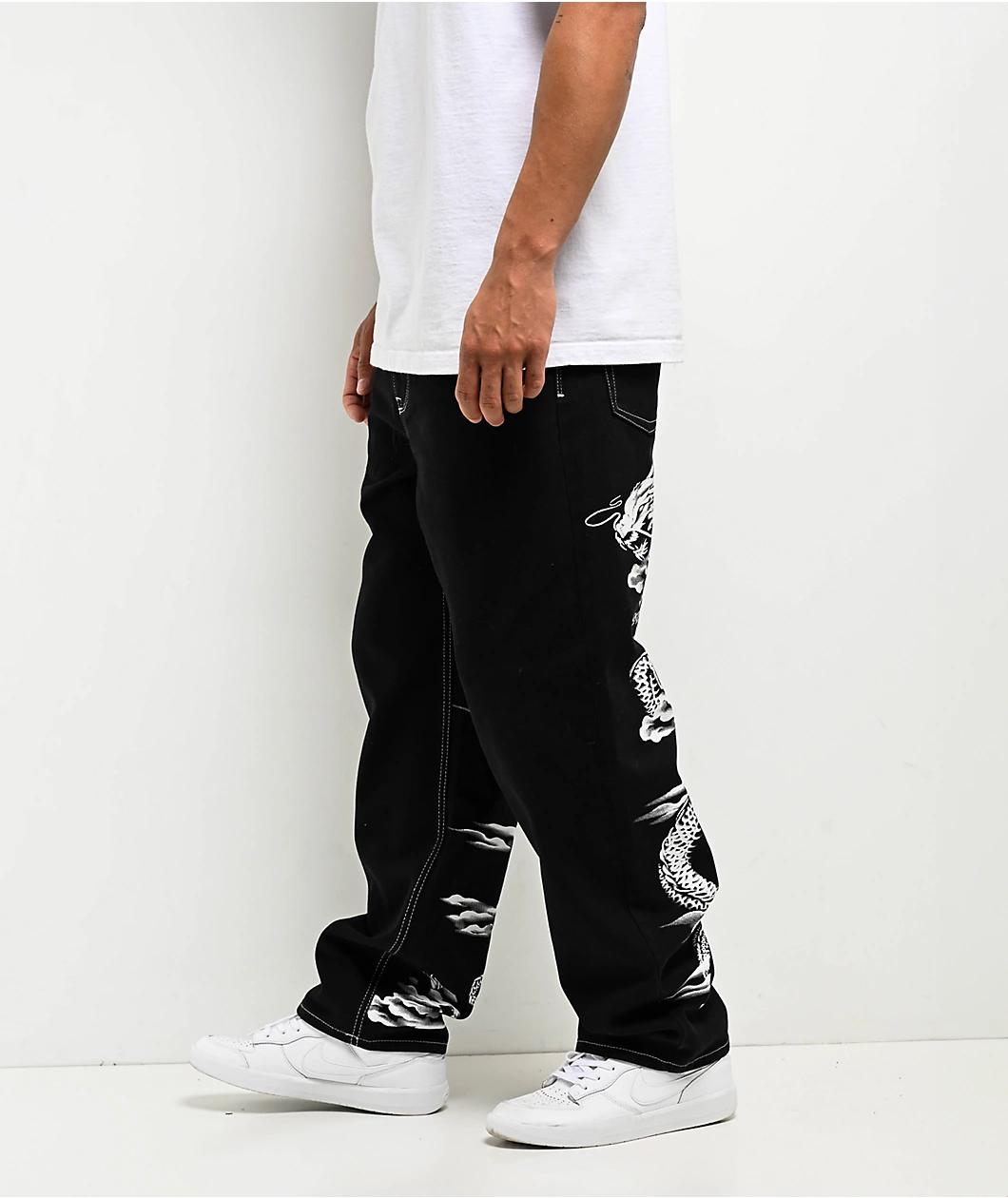 Ninth Hall Ambush Dragon Black Baggy Denim Jeans Product Image