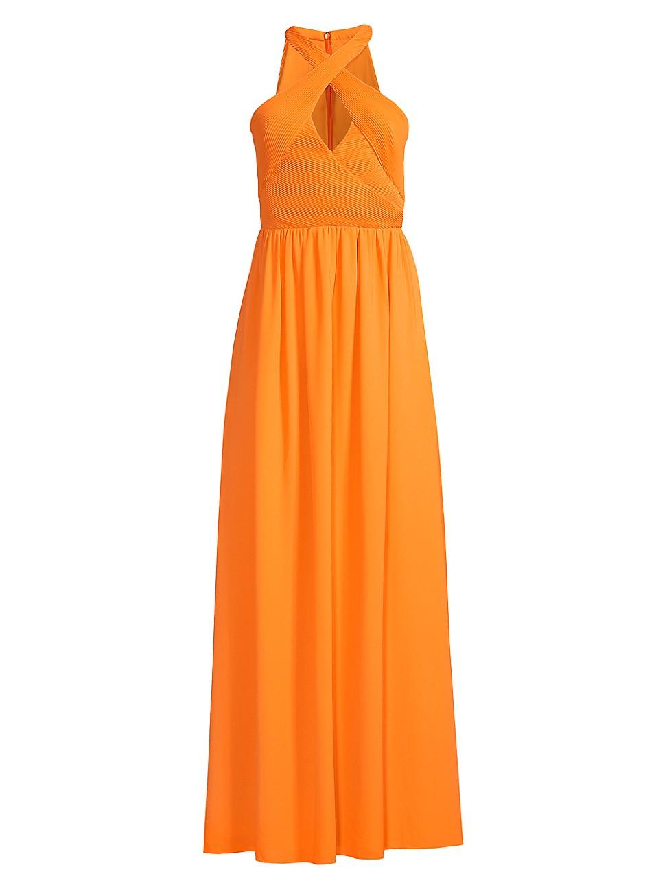 Womens Criss Cross Halter Maxi Dress Product Image