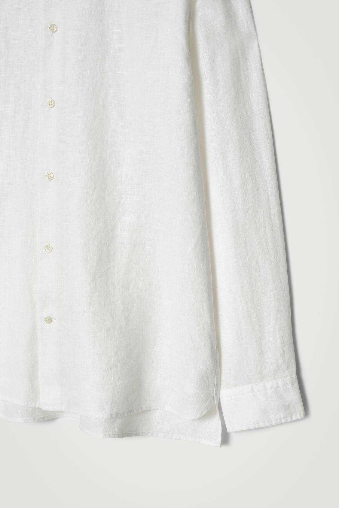 GRANDAD-COLLAR LINEN SHIRT Product Image
