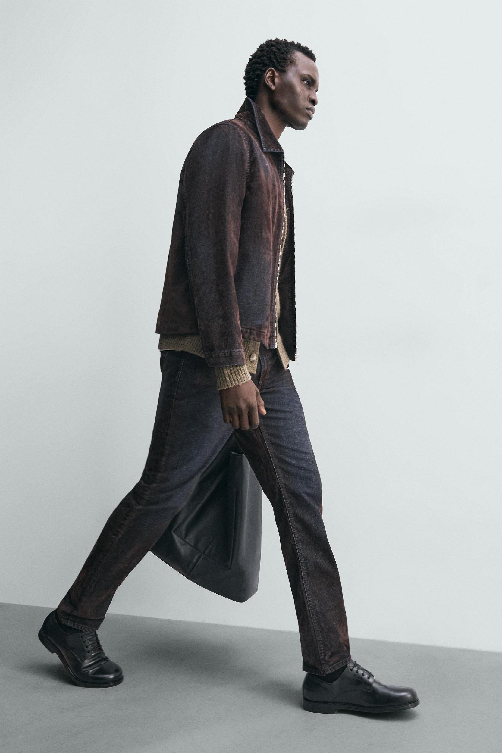 RELAXED FIT FLOCKED VELVET JEANS Product Image