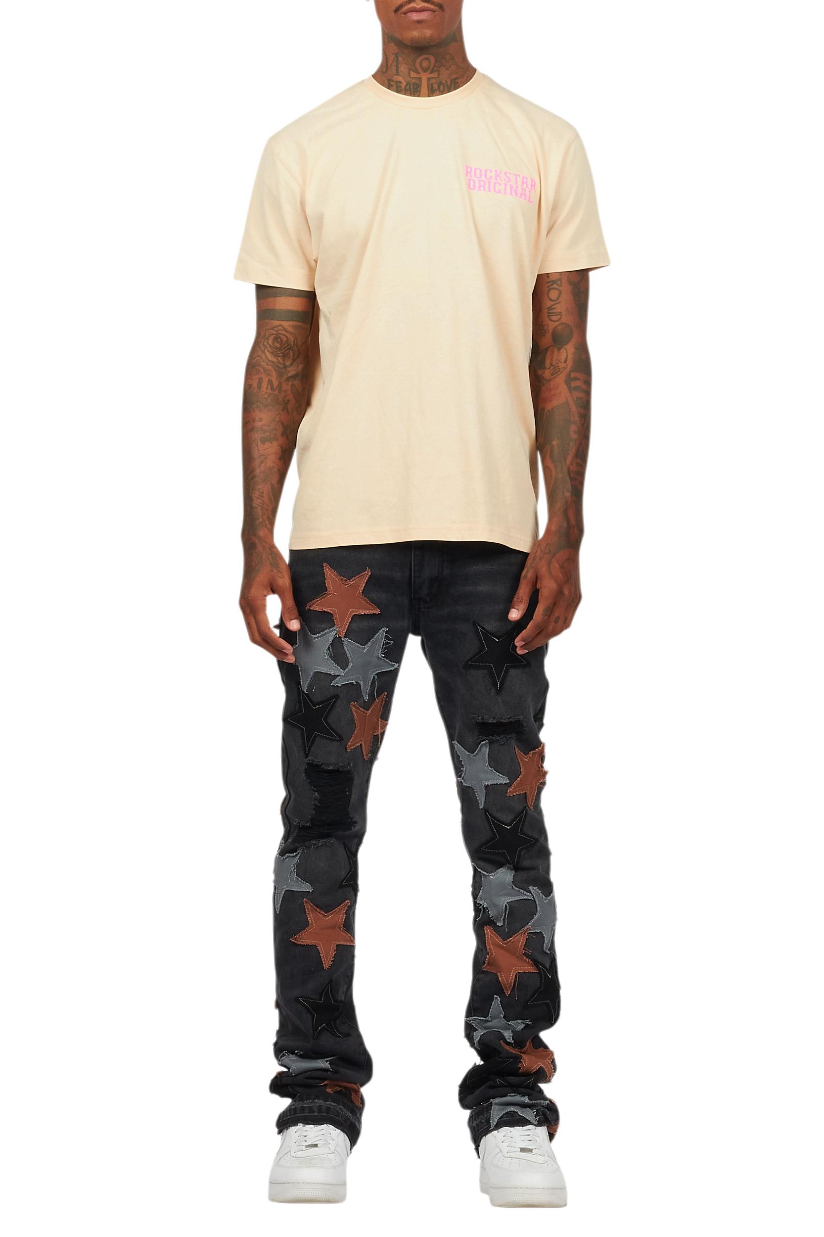 StarLane Dark Grey Stacked Flare Jean Male Product Image