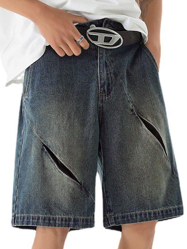 Men's Slash Zipper Straight Short Product Image
