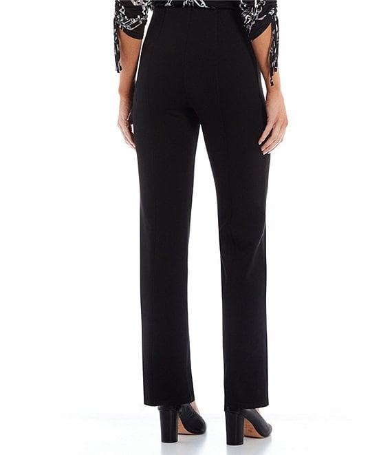 Slim Factor by Investments Stretch Ponte Knit No Waist Slim Straight Pants Product Image