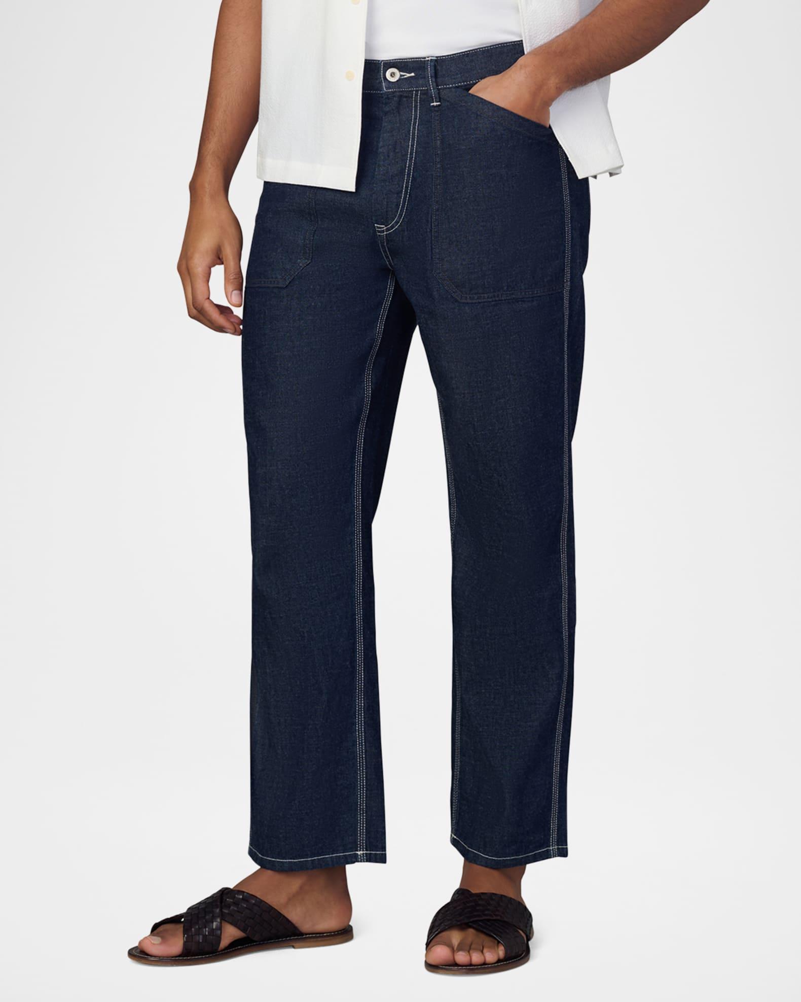 Men's Chambray Straight-Leg Utility Pants Product Image