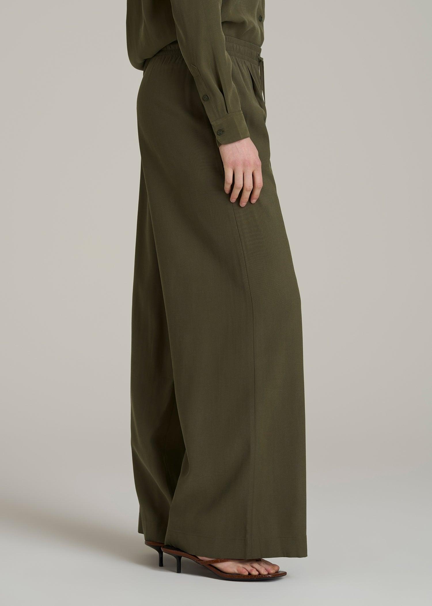 Relaxed Pull-On Pants for Tall Women in Forest Night Female Product Image