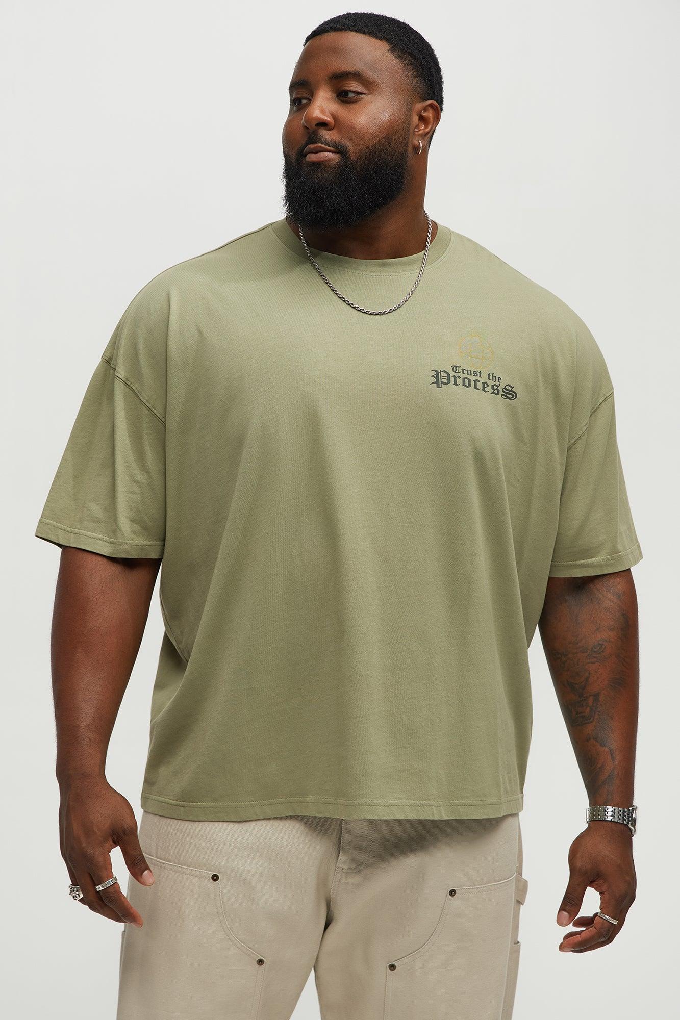 Trust The Word Oversized Short Sleeve Tee - Olive Male Product Image