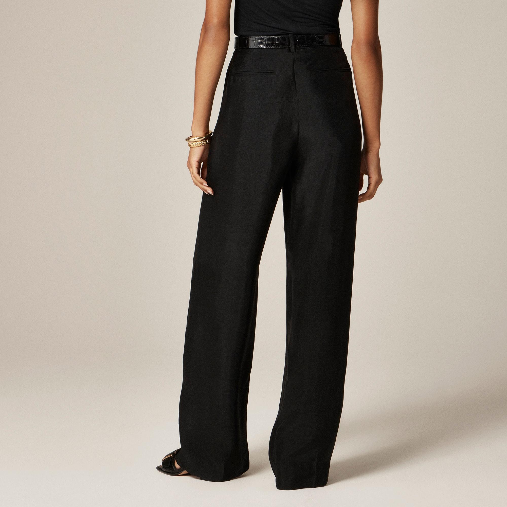 Essential wide-leg pant in textured satin Product Image