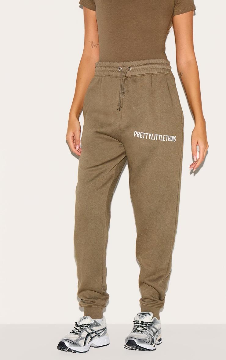 PRETTYLITTLETHING Sage Khaki Prettylittlething High Waist Cuffed Sweatpant Product Image