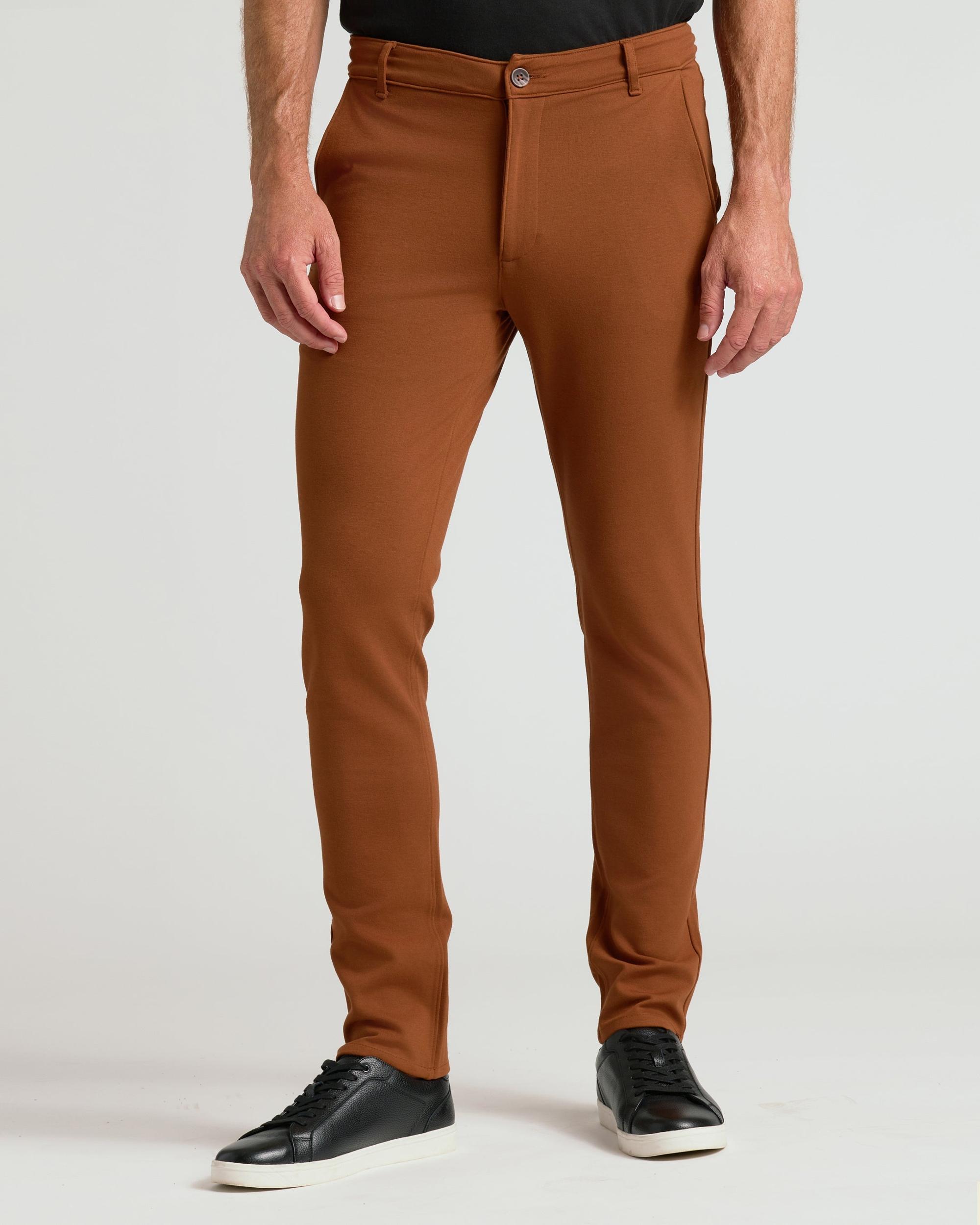 Suede Brown Slim Comfort Knit Chino Pant Product Image