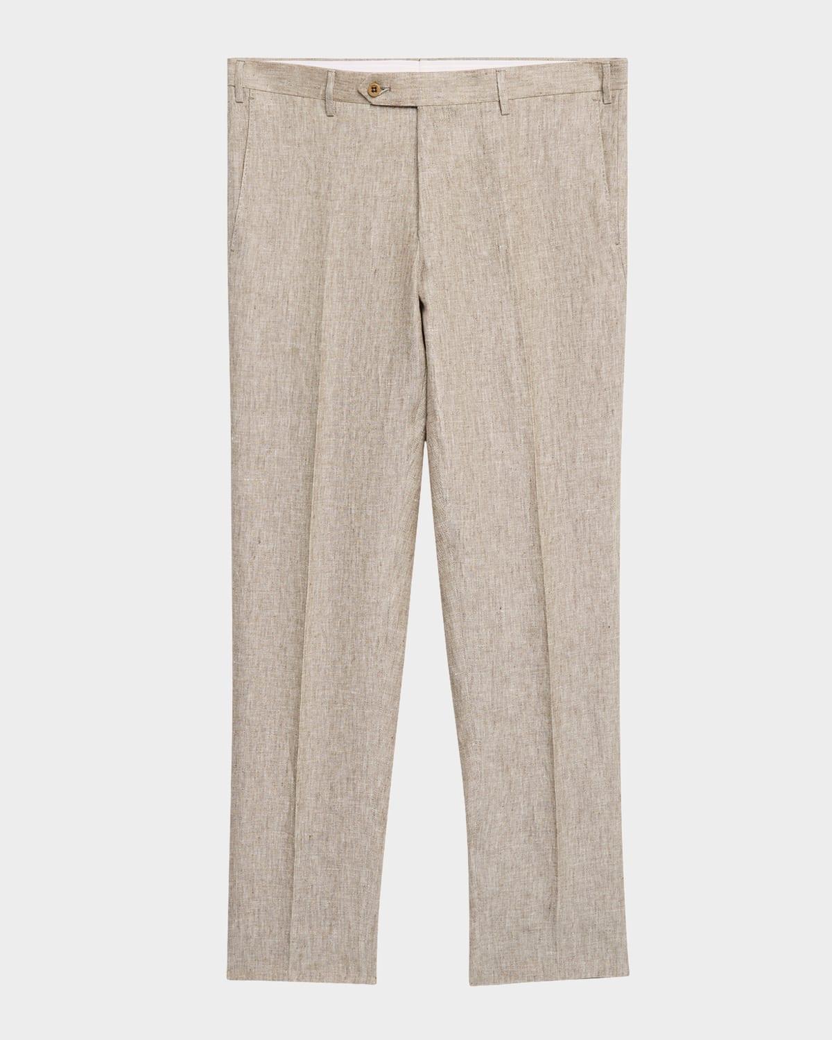 Mens Parker Linen Flat-Front Pants Product Image