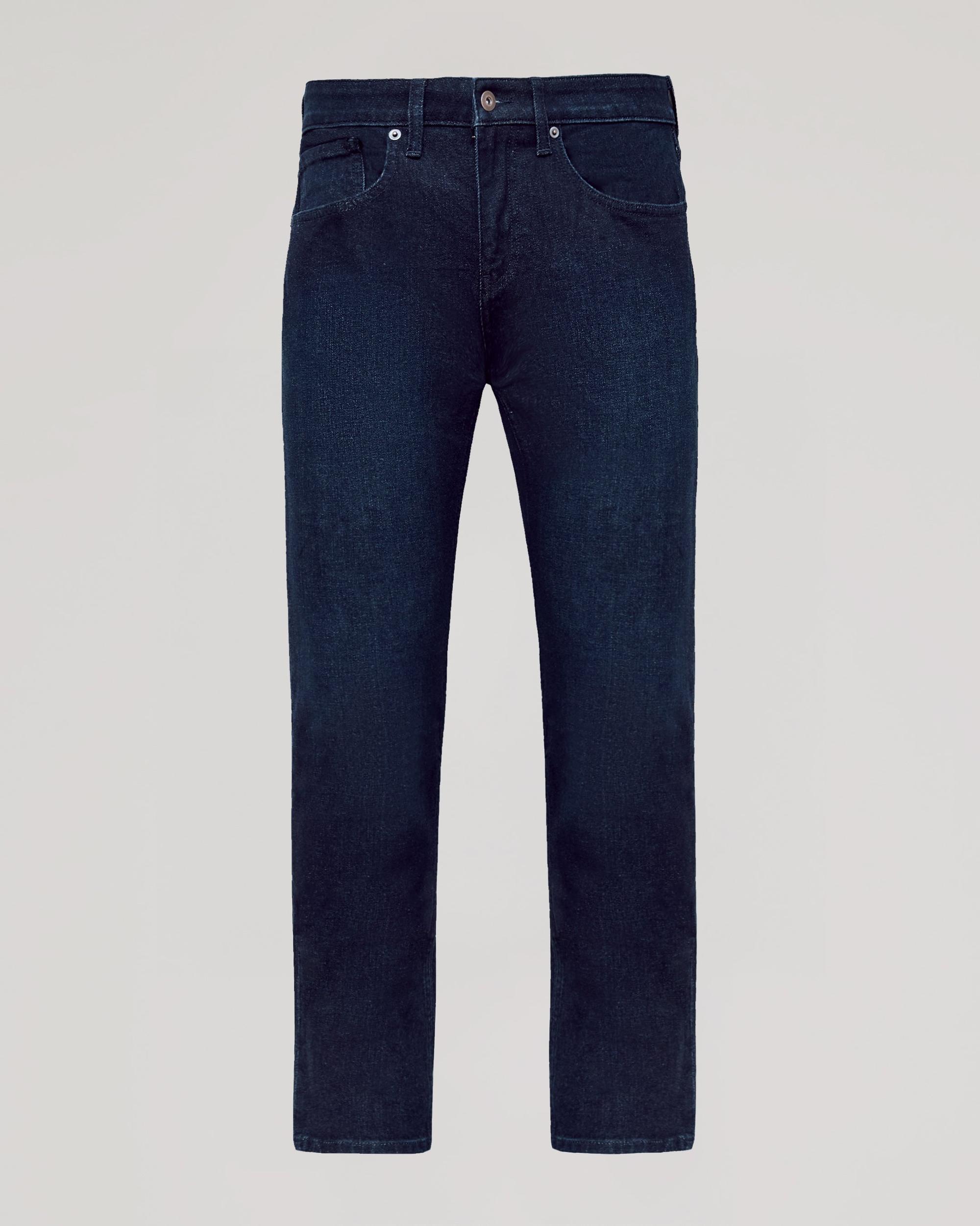 Indigo Rinse Straight Authentic Denim Jeans Product Image
