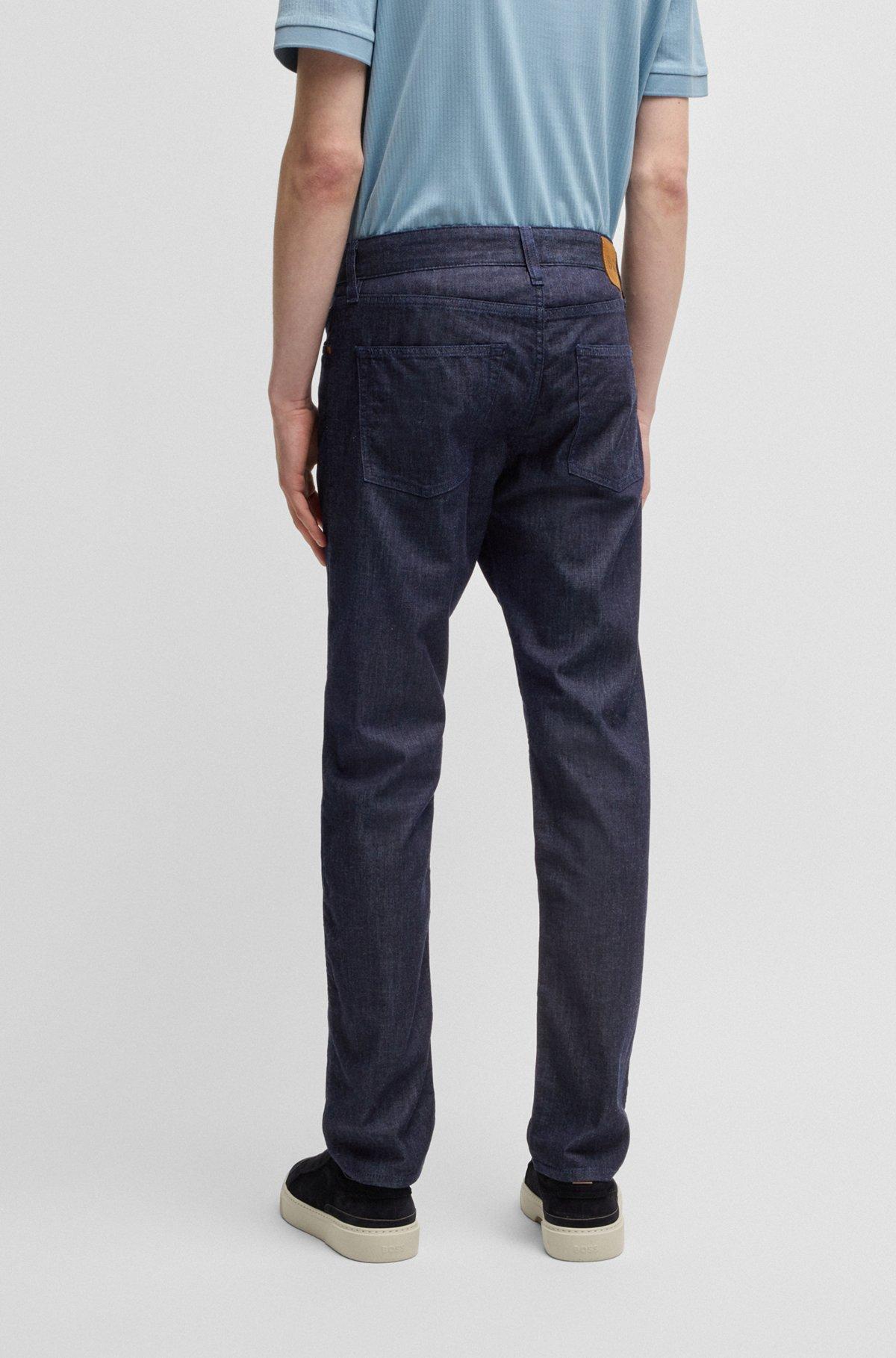 Slim-fit jeans in dark-blue comfort-stretch denim Product Image