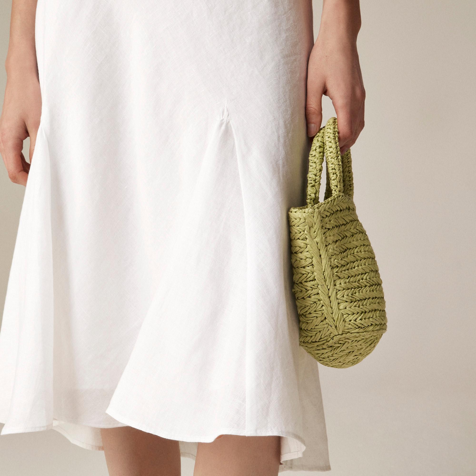 Gwyneth flounce-hem slip skirt in linen Product Image