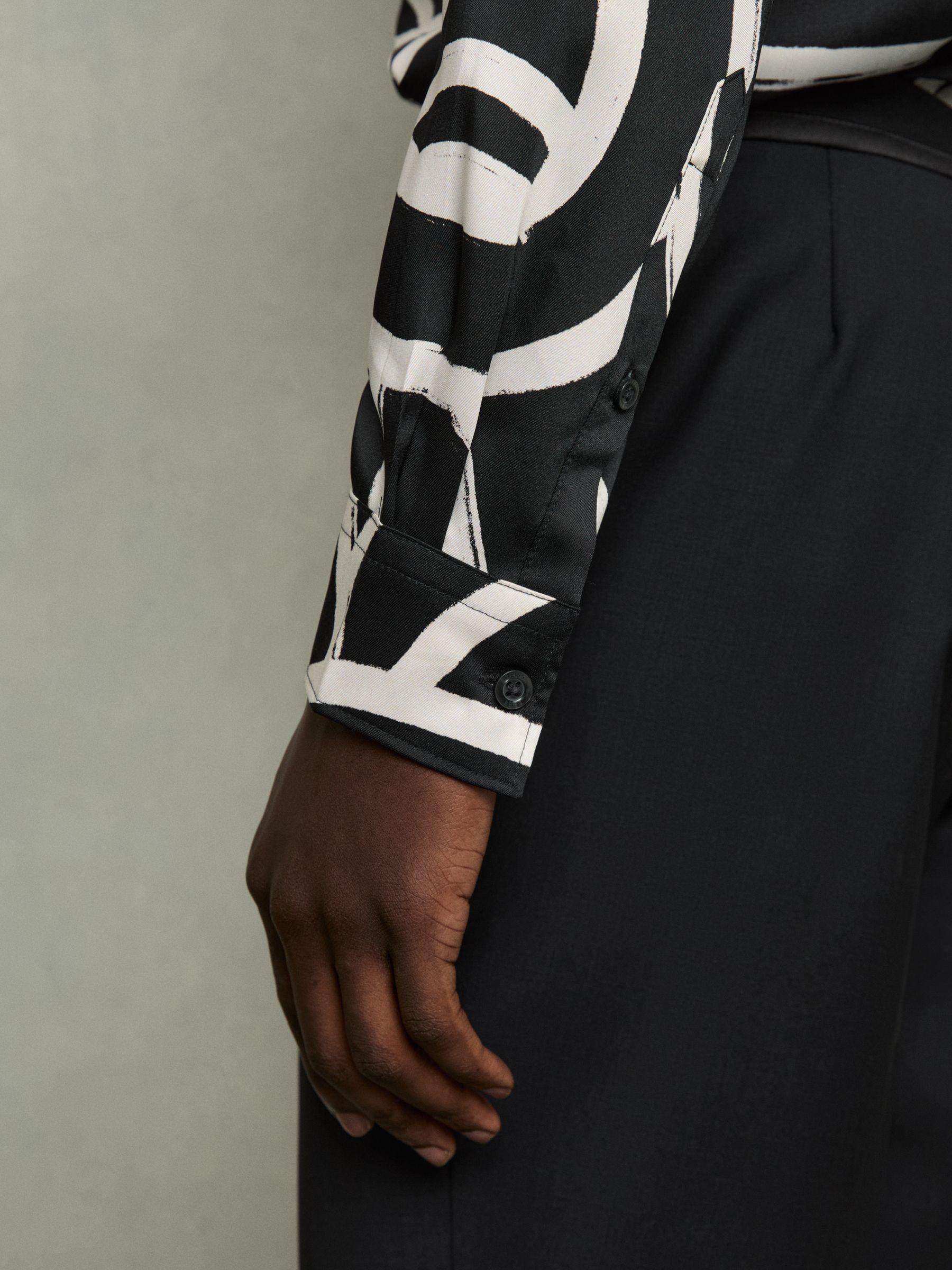 Abstract Painted Print Shirt in Black/White Product Image