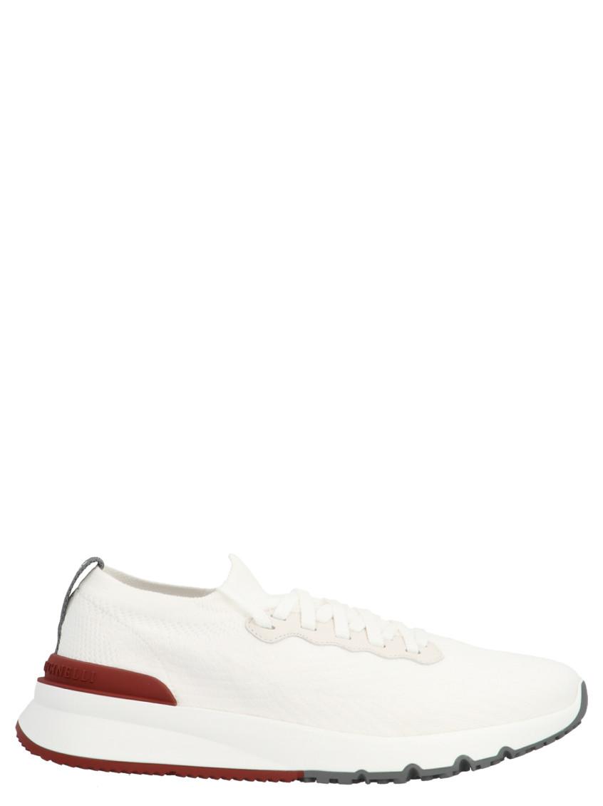 BRUNELLO CUCINELLI Cotton Knit Runners In White Product Image