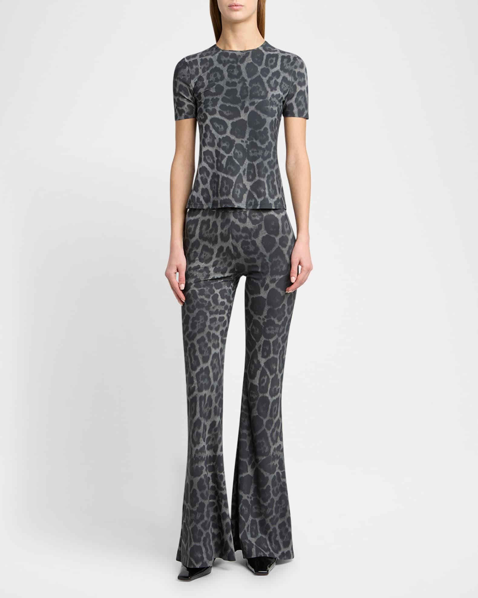 Leopard Print Short-Sleeve Top Product Image